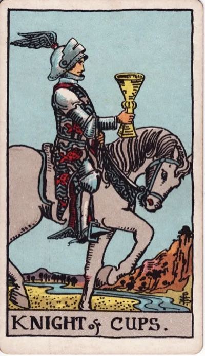 Knight of Cups, from the Rider-Waite tarot deck