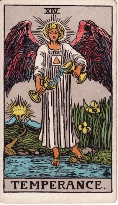 Temperance, from the Rider-Waite tarot deck