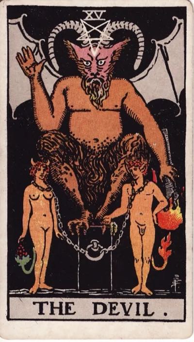 The Devil, from the Rider-Waite tarot deck