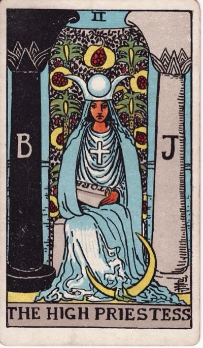 The High Priestess, from the Rider-Waite tarot deck