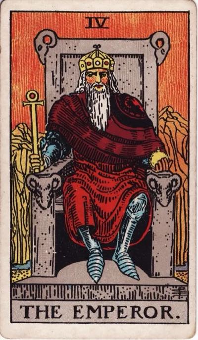The Emperor, from the Rider-Waite tarot deck