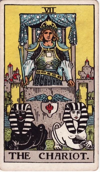 The Chariot, from the Rider-Waite tarot deck