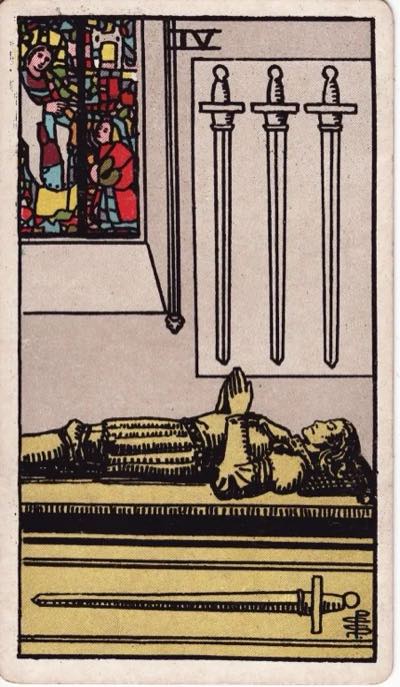 Four of Swords, from the Rider-Waite tarot deck